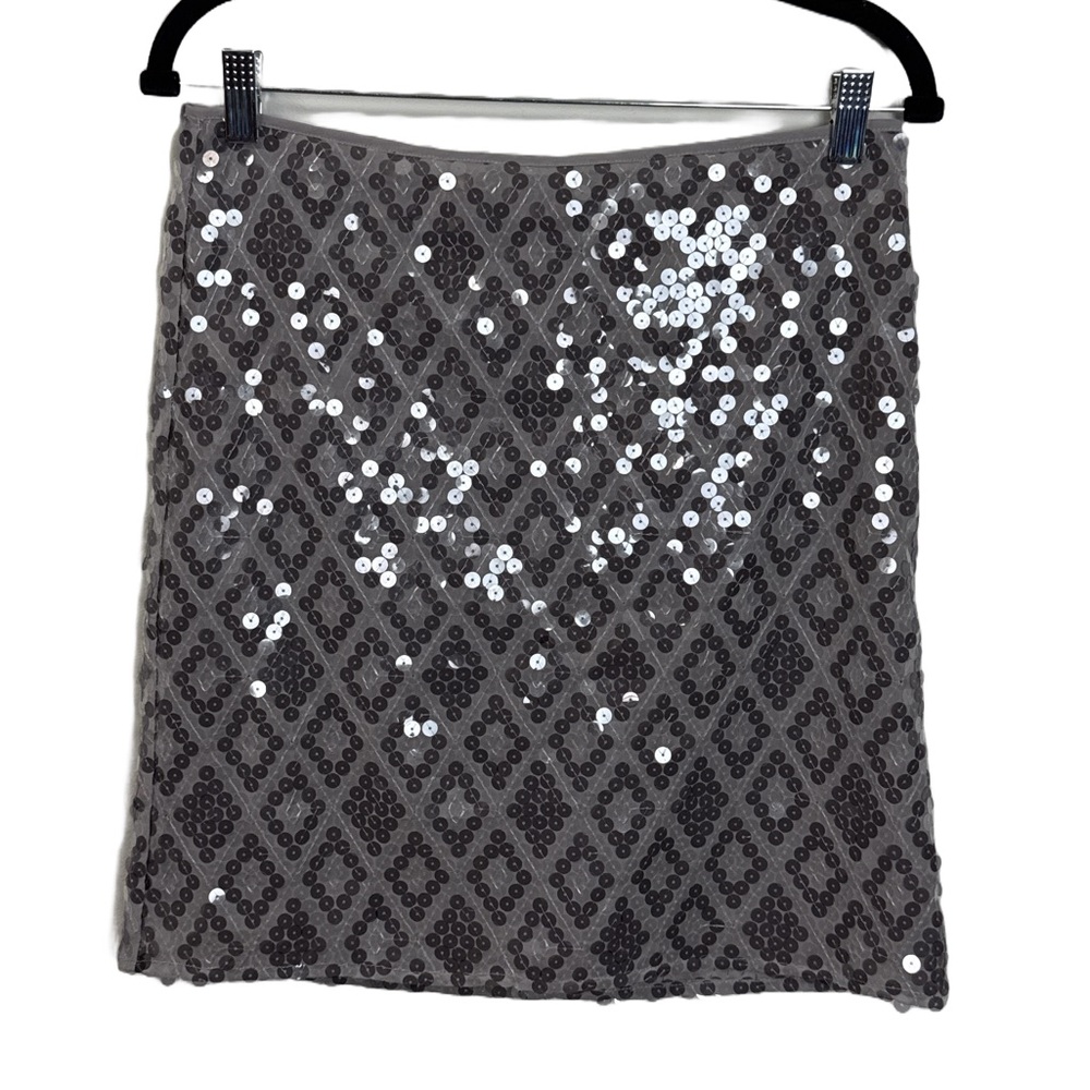 Ann Taylor Lavender Gray Sequin Mini Skirt | Size Small